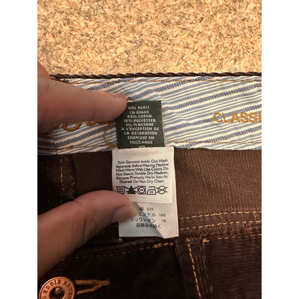 Eddie Bauer Classic Cut Corduroy Pants Womens 10 Brown Y2K Straight Leg Trousers - Picture 12 of 15